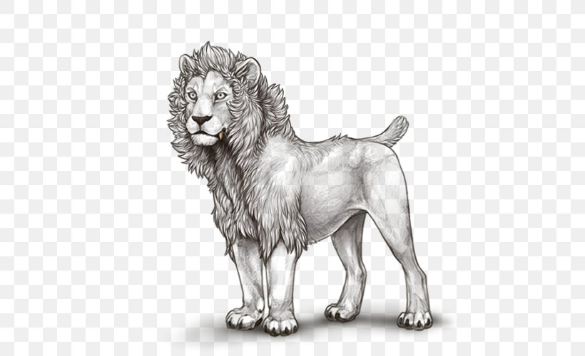 Dog Breed Lion Cat Drawing, PNG, 640x500px, Dog Breed, Big Cat, Big Cats, Black And White, Breed Download Free