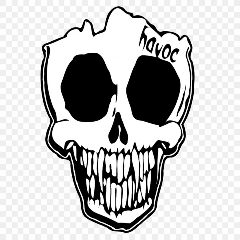 Skull Character Jaw Fiction Clip Art, PNG, 1000x1000px, Skull, Black And White, Bone, Character, Eyewear Download Free