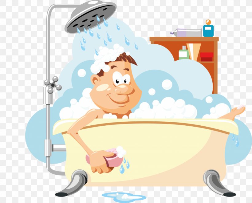 Shower Bathing Towel Bathtub Clip Art, PNG, 1024x824px, Shower, Bathing, Bathroom, Bathtub, Cartoon Download Free