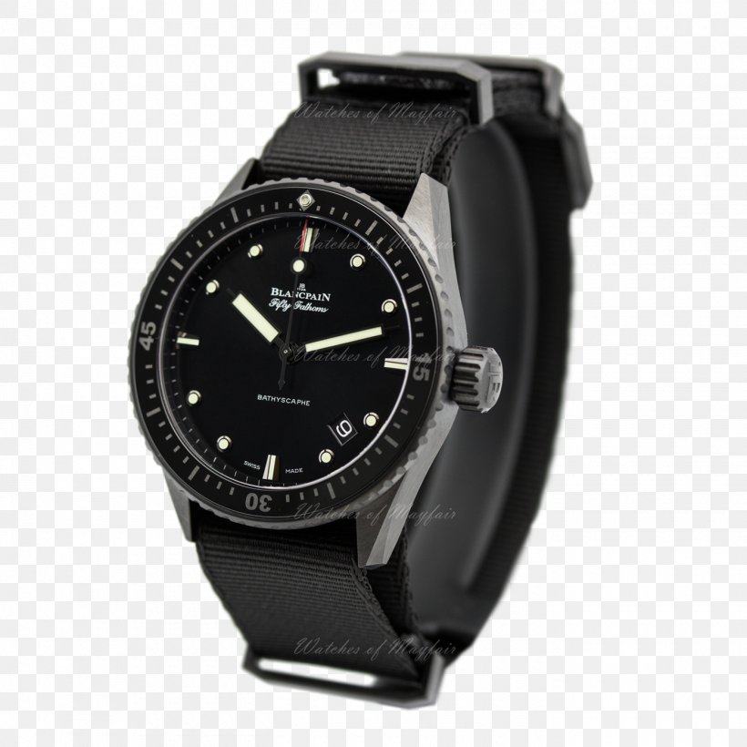 Blancpain Fifty Fathoms Watch Bands Strap, PNG, 1400x1400px, Blancpain Fifty Fathoms, Bathyscaphe, Black, Blancpain, Brand Download Free
