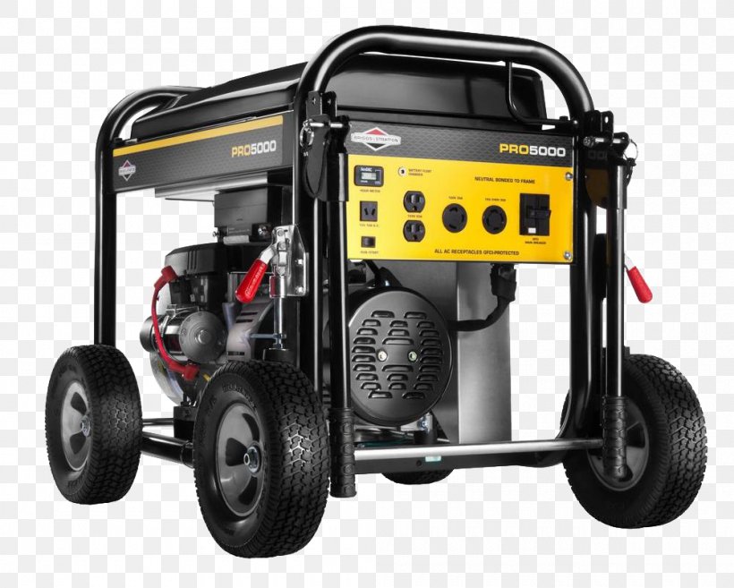 Electric Generator Engine-generator Briggs & Stratton Small Engines Gasoline, PNG, 1000x802px, Electric Generator, Automotive Exterior, Automotive Tire, Automotive Wheel System, Briggs Stratton Download Free