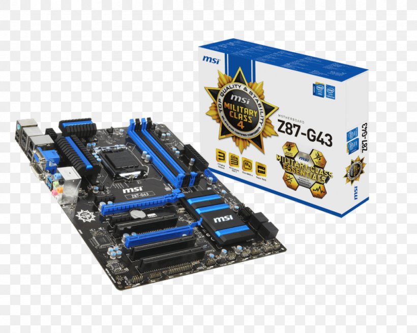 Intel LGA 1150 ATX Motherboard MSI Z87-G43, PNG, 1024x819px, Intel, Atx, Computer, Computer Component, Cpu Socket Download Free