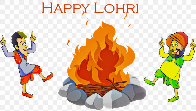 Lohri Happy Lohri, PNG, 2999x1705px, Lohri, Bonfire, Cartoon, Happy Lohri Download Free