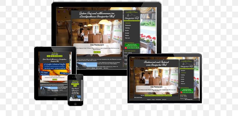 Restaurant Responsive Web Design Gaststätte Sinsperter Hof Website, PNG, 665x400px, Restaurant, Advertising, Brand, Communication, Display Advertising Download Free