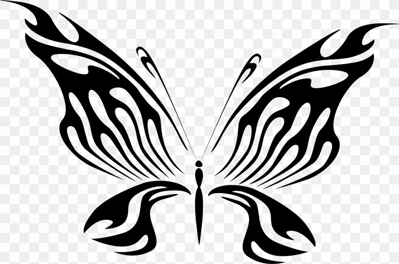 Butterfly Line Art Drawing Sticker Clip Art, PNG, 2400x1594px, Butterfly, Abstract Art, Arthropod, Black And White, Brush Footed Butterfly Download Free
