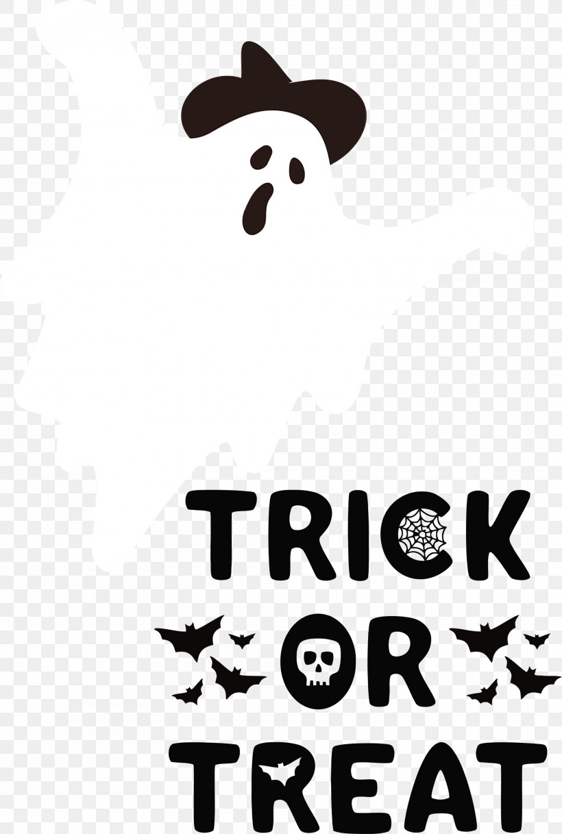 Logo Black And White Cartoon Meter Line, PNG, 2020x3000px, Trick Or Treat, Black And White, Cartoon, Halloween, Happiness Download Free