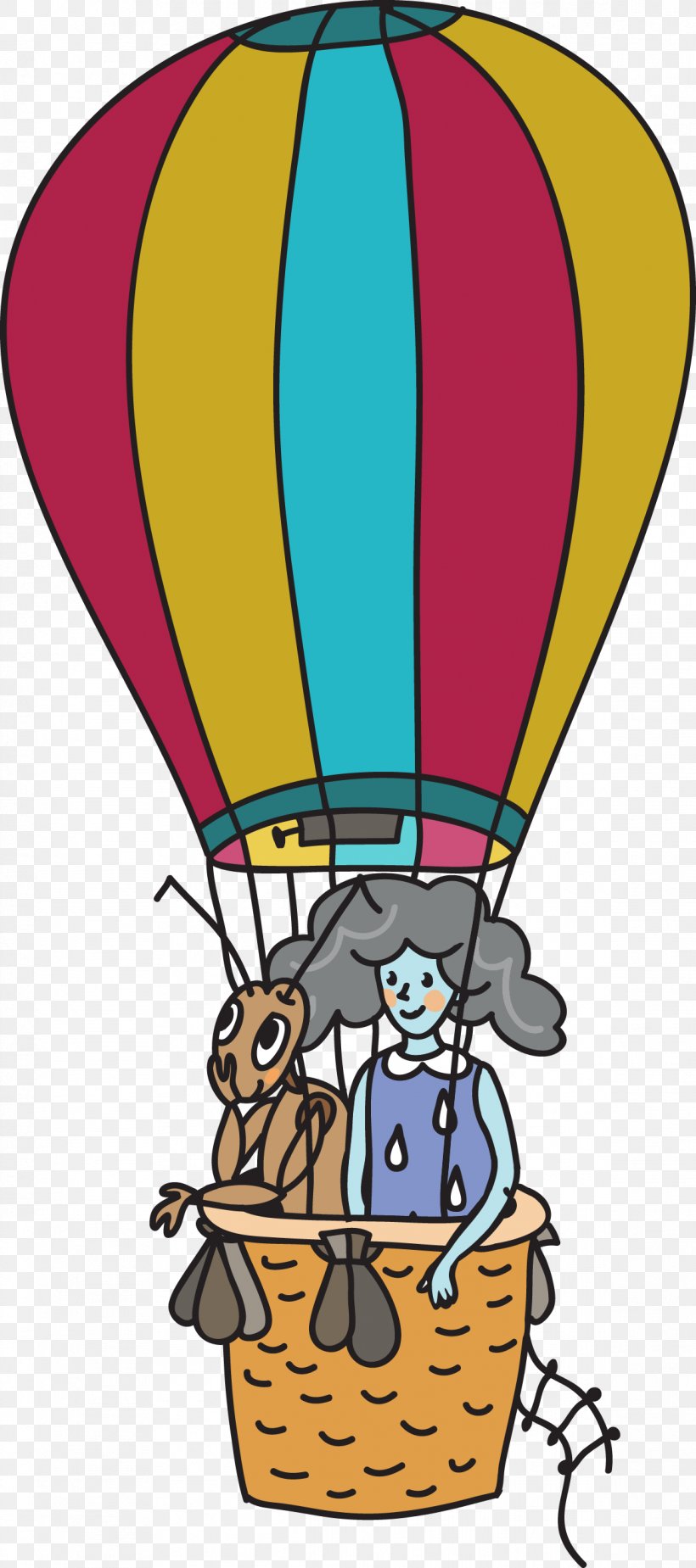 Hot Air Balloon Cartoon, PNG, 1169x2637px, Balloon, Aerostat, Air Transportation, Ant, Cartoon Download Free