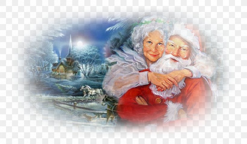 Santa Claus Christmas Day Christmas Ornament Desktop Wallpaper Image, PNG, 986x577px, Santa Claus, Art, Christmas, Christmas Day, Christmas Eve Download Free