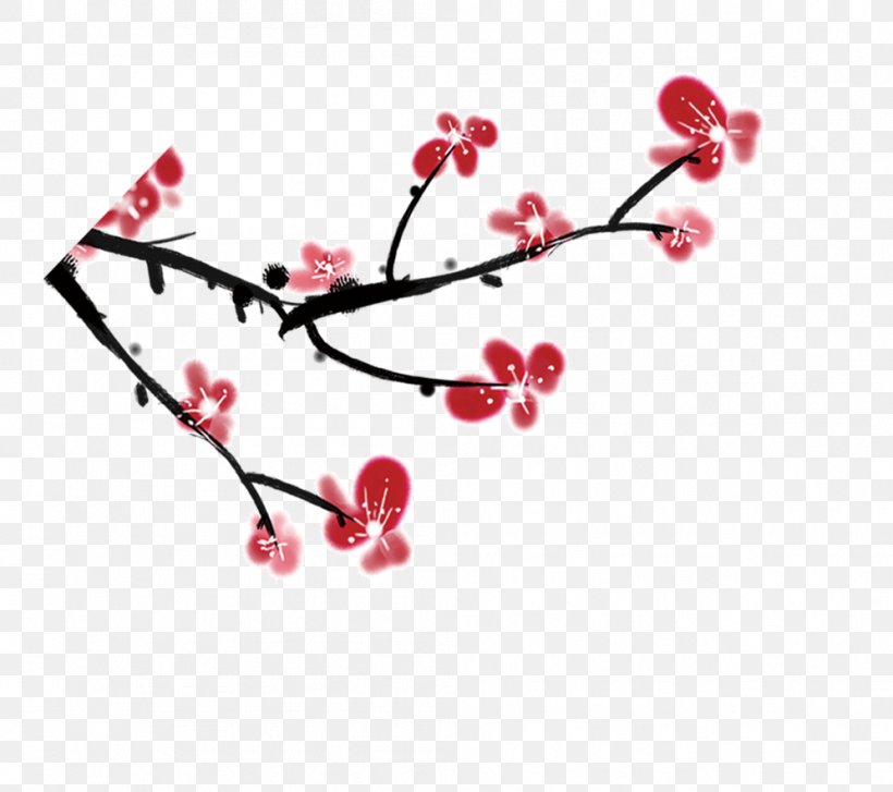Ink Wash Painting Plum Blossom Graphic Design, PNG, 996x884px, Ink Wash Painting, Art, Blossom, Body Jewelry, Branch Download Free