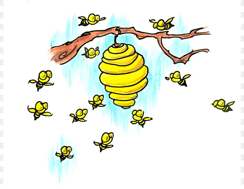 Beehive Honey Bee Swarming Clip Art, PNG, 798x636px, United States, Amphibian, Area, Art, Artwork Download Free