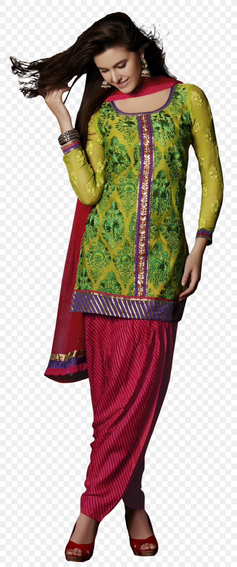 Vaisakhi Patiala Magenta Green Costume, PNG, 1086x2593px, Vaisakhi, Clothing, Color, Costume, Fluorescence Download Free