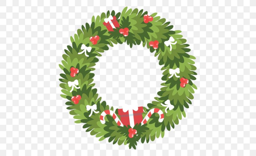 Wreath Christmas Decoration Christmas Ornament Candy Cane, PNG, 500x500px, Wreath, Aquifoliaceae, Candy Cane, Christmas, Christmas And Holiday Season Download Free