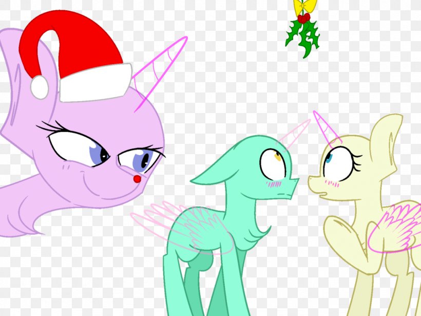 Pony Mistletoe Christmas Art, PNG, 1024x768px, Watercolor, Cartoon, Flower, Frame, Heart Download Free
