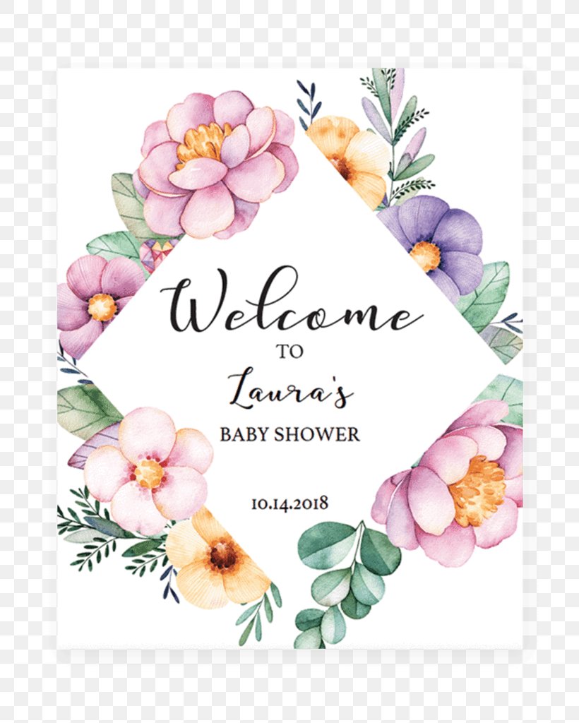 Baby Shower Watercolor Painting Picture Frames, PNG, 819x1024px, Baby Shower, Blossom, Cut Flowers, Floral Design, Floristry Download Free