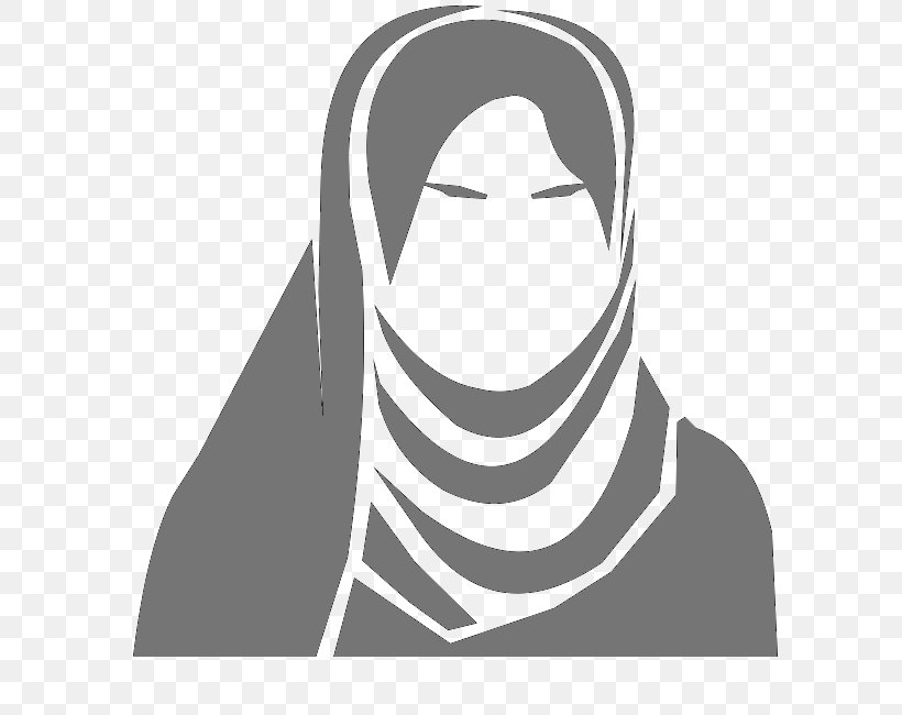 Clip Art Hijab Openclipart Image Muslim, PNG, 700x650px, Hijab, Black And White, Clothing, Headgear, Headscarf Download Free