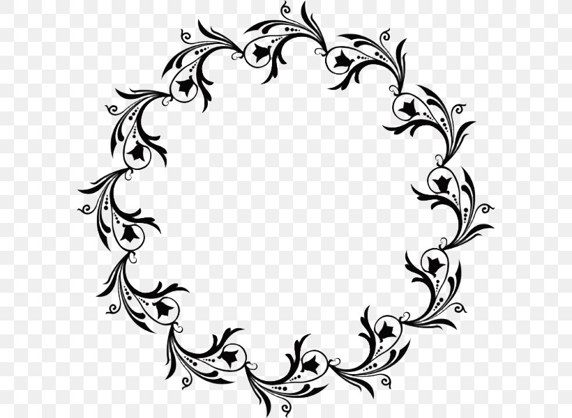Circle, PNG, 600x600px, Motif, Area, Black, Black And White, Decorative Arts Download Free