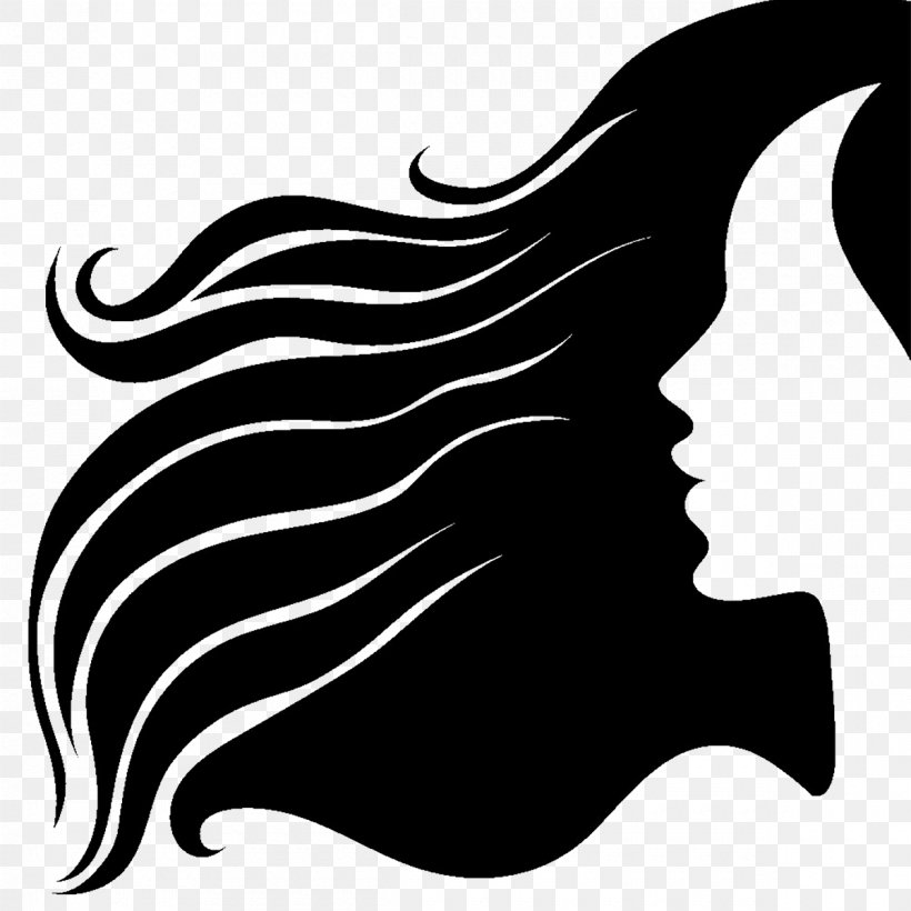 Silhouette Long Hair Hairstyle, PNG, 1200x1200px, Silhouette, Black, Black And White, Black Hair, Carnivoran Download Free