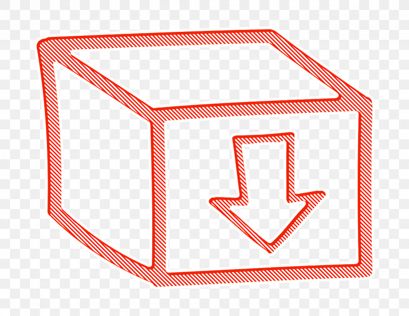 Box Icon Box With An Arrow Sign Pointing Down Hand Drawn Symbol Icon Arrows Icon, PNG, 1228x952px, Box Icon, Arrows Icon, Box, By Lassen, Cabinetry Download Free