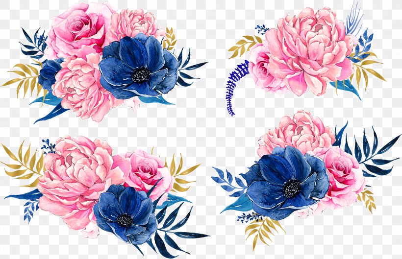 Pink Flowers Peony Clip Art, PNG, 3671x2371px, Pink Flowers, Artificial Flower, Balloon, Blue, Cut Flowers Download Free