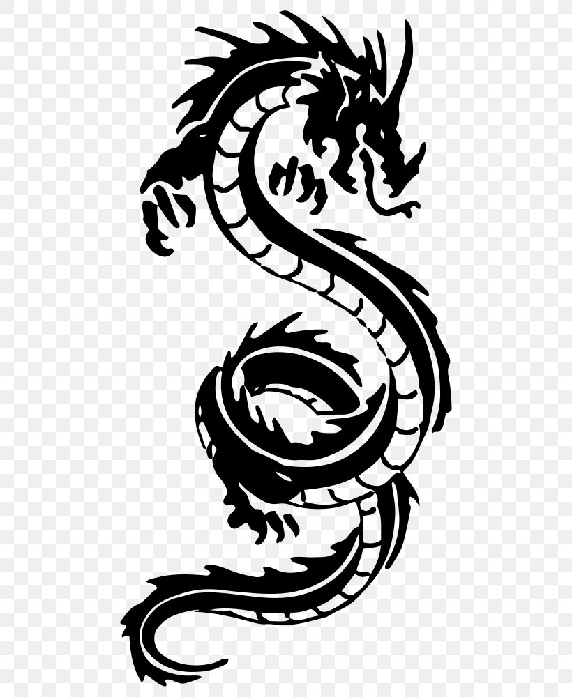 Tattoo Clip Art, PNG, 490x1000px, Tattoo, Art, Artwork, Black And White, Dragon Download Free