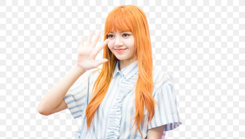 Lisa BLACKPINK Long Hair Bangs Hair Coloring, PNG, 700x466px, Watercolor, Cartoon, Flower, Frame, Heart Download Free