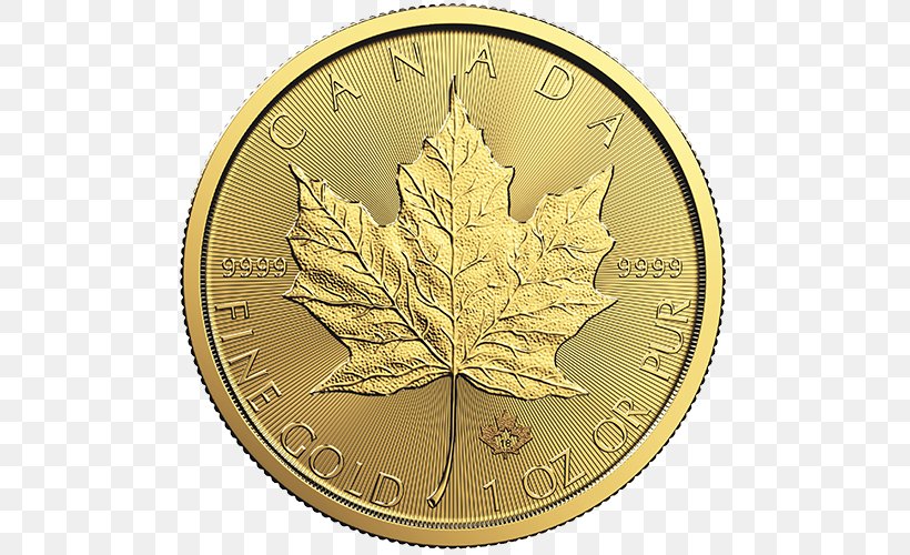 Canada Canadian Gold Maple Leaf Bullion Coin Dollar Coin, PNG, 500x500px, Canada, Bullion, Bullion Coin, Canadian Dollar, Canadian Gold Maple Leaf Download Free