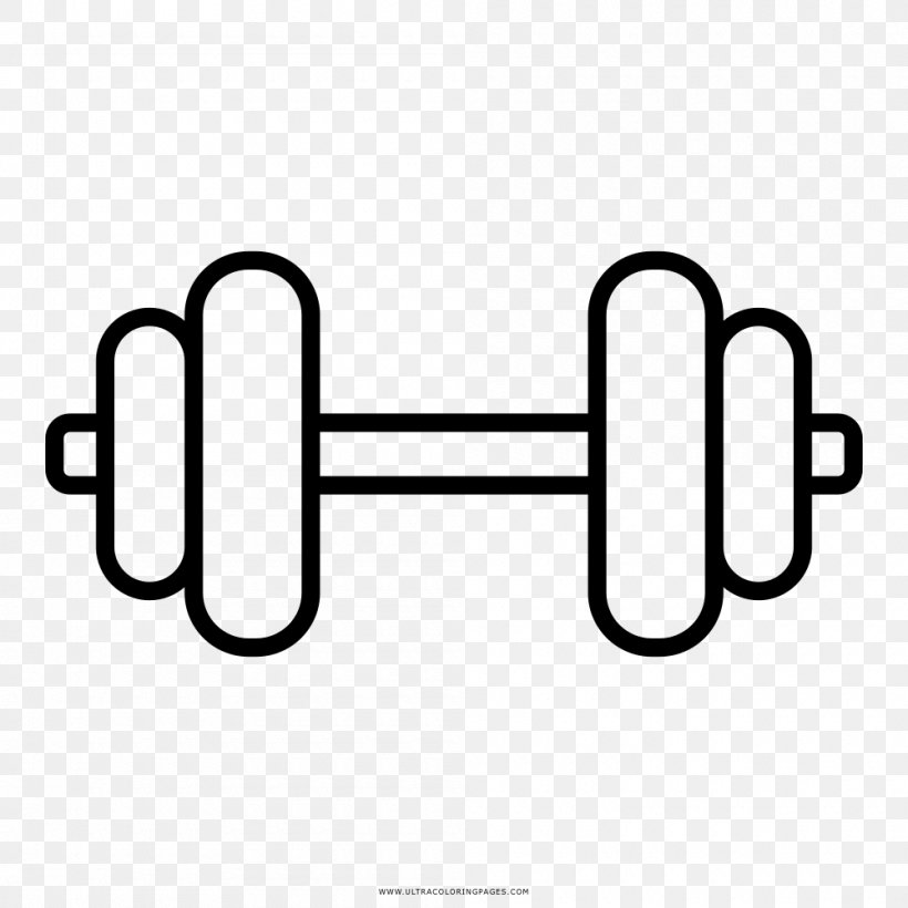 Dumbbell Weight Training Physical Fitness Exercise Drawing, PNG, 1000x1000px, Dumbbell, Area, Barbell, Black And White, Bodybuilding Download Free