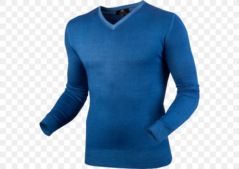 Long-sleeved T-shirt Long-sleeved T-shirt Sweater Bluza, PNG, 550x580px, Sleeve, Active Shirt, Blue, Bluza, Cobalt Blue Download Free