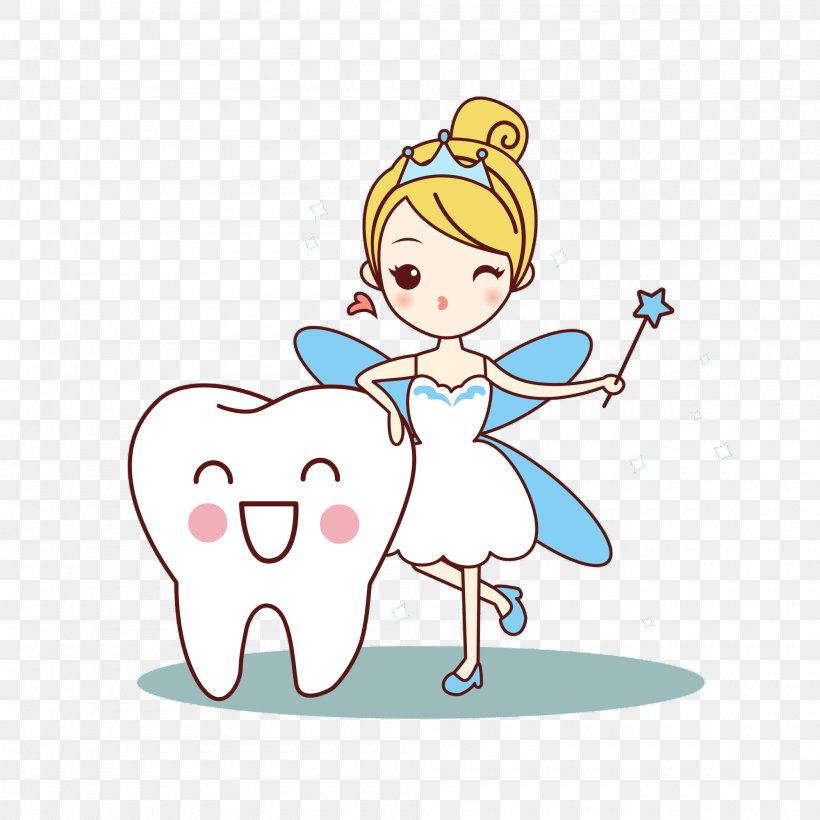 Tooth Fairy Dentistry Human Tooth, PNG, 2000x2000px, Watercolor, Cartoon, Flower, Frame, Heart Download Free