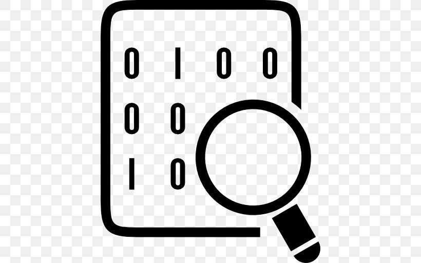 Binary Code Binary File Magnifying Glass Clip Art, PNG, 512x512px, Binary Code, Area, Binary File, Binary Number, Black And White Download Free