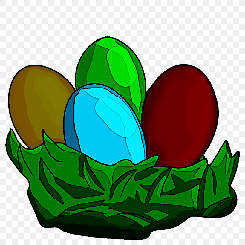 Easter Egg, PNG, 1000x1000px, Green, Easter Egg, Egg, Grass, Plant Download Free