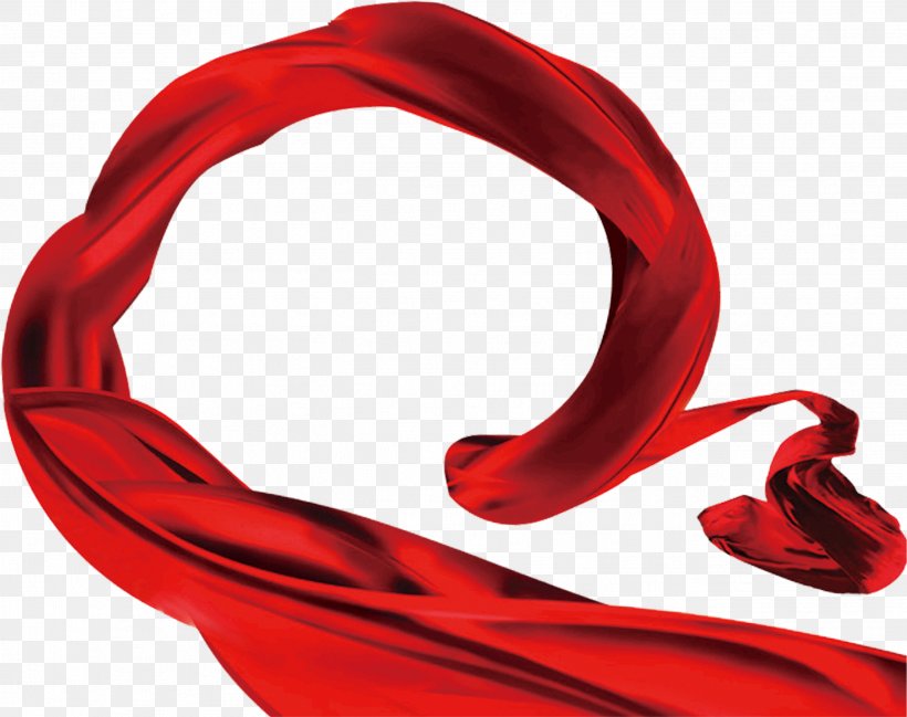 Red Ribbon Silk Textile, PNG, 2632x2084px, Red, Gratis, Red Ribbon, Ribbon, Silk Download Free