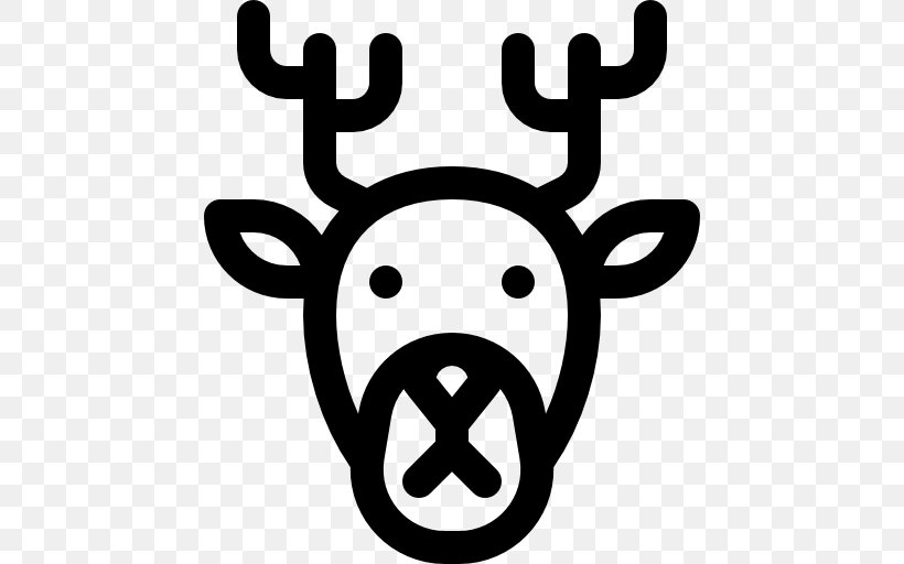 Reindeer Headgear Snout Clip Art, PNG, 512x512px, Reindeer, Antler, Black And White, Deer, Head Download Free