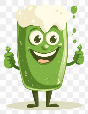 Cartoon Green Beer - Green Drink Cartoon Character PNG