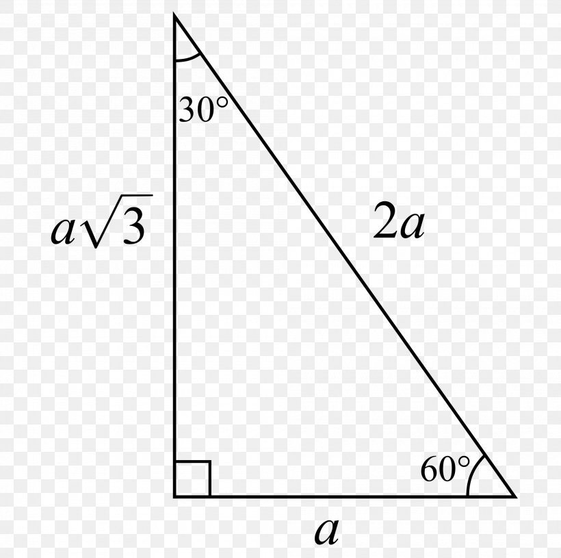 Special Right Triangle Hypotenuse Right Angle, PNG, 2000x1990px, Triangle, Area, Black, Black And White, Diagram Download Free