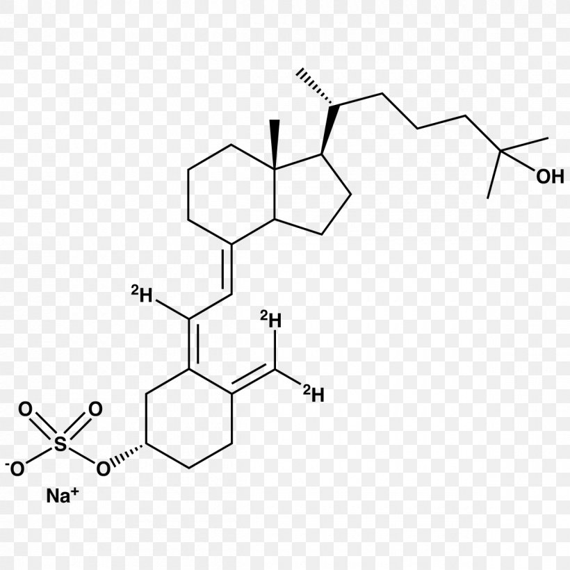 Vitamin D Calcifediol Sodium Sulfate, PNG, 1200x1200px, Vitamin D, Area, Black And White, Calcifediol, Deuterium Download Free