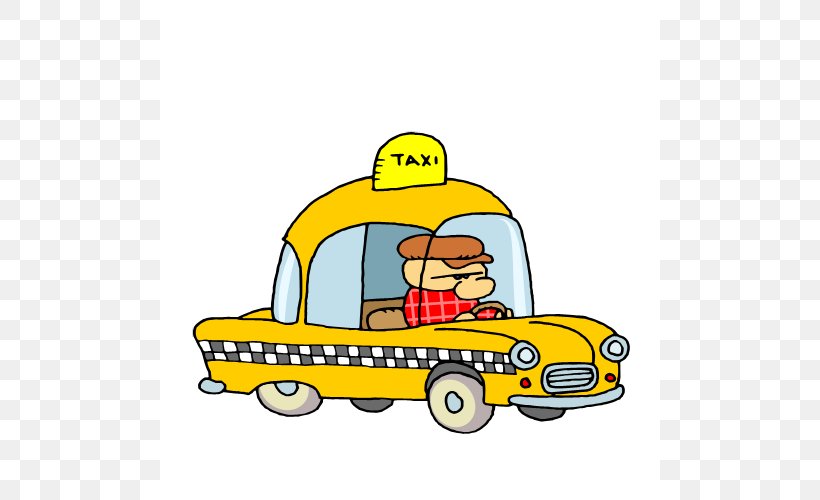 Taxi Yellow Cab Clip Art, PNG, 500x500px, Taxi, Area, Artwork, Checker Taxi, Hackney Carriage Download Free