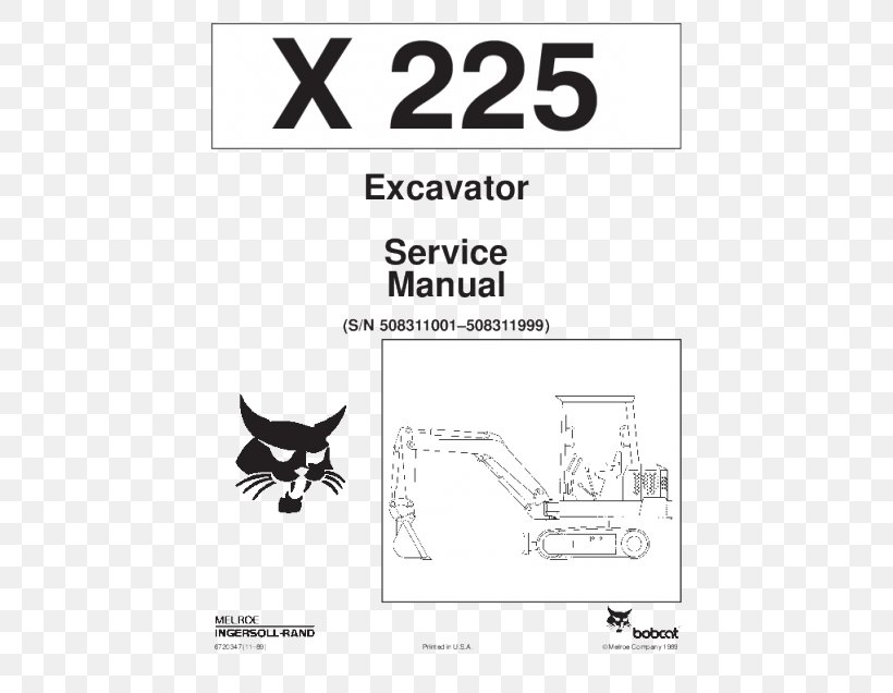 Bobcat Company Compact Excavator Product Manuals Owner's Manual, PNG, 560x636px, Bobcat Company, Area, Art, Black, Black And White Download Free