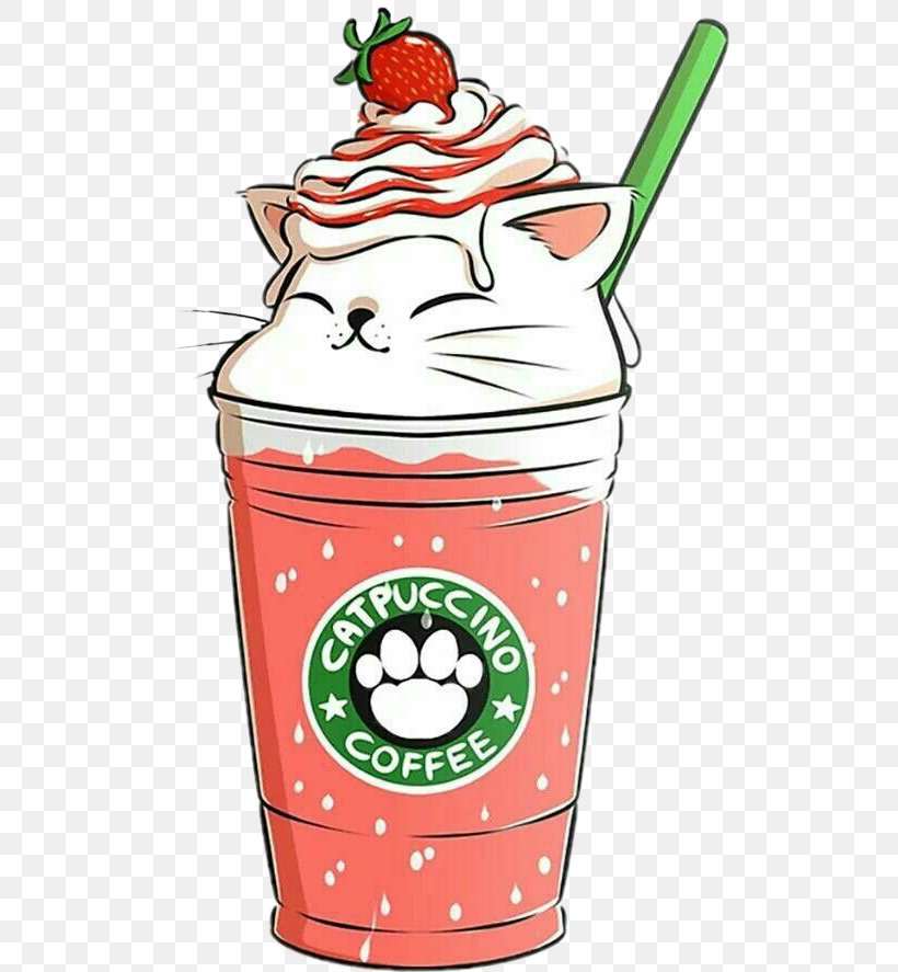 Frappuccino Drawing Starbucks Cat Kawaii, PNG, 512x887px, Frappuccino, Art, Cat, Coffee, Cream Download Free