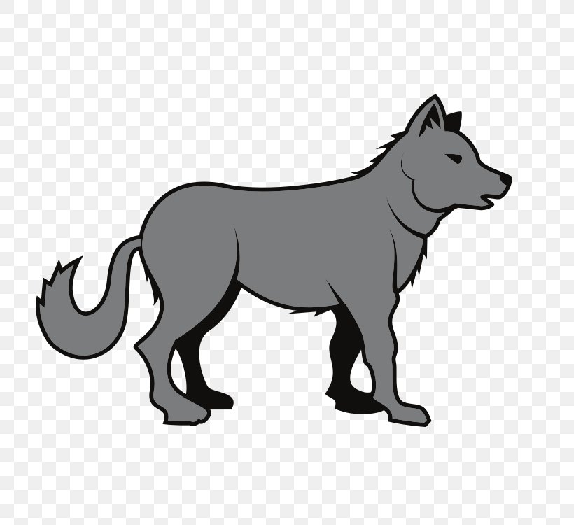 Gray Wolf Clip Art, PNG, 750x750px, Gray Wolf, Aullido, Black, Black And White, Carnivoran Download Free