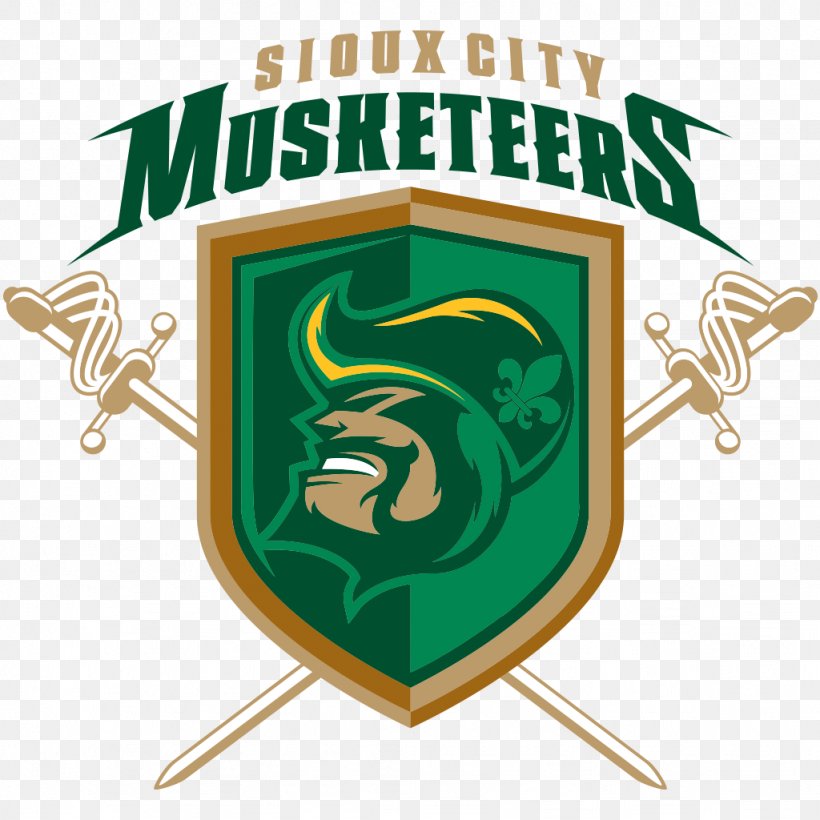 Sioux City Musketeers United States Hockey League Tyson Events Center Logo Ice Hockey, PNG, 1024x1024px, Sioux City Musketeers, Brand, Green, Ice Hockey, Ironon Download Free