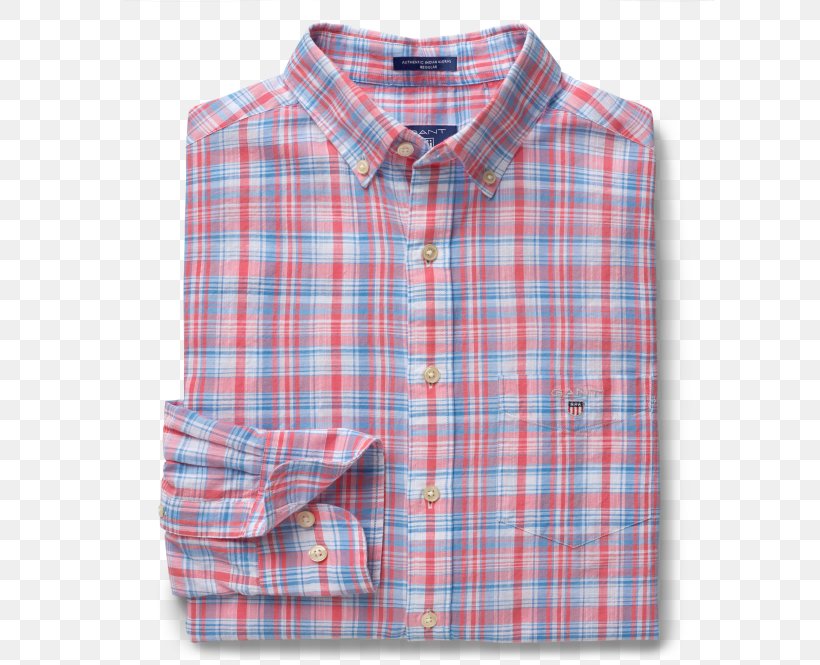 T-shirt Madras Gant Sleeve, PNG, 665x665px, Tshirt, Blue, Button, Check, Clothing Download Free
