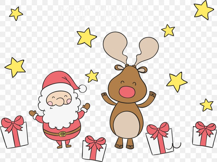 Santa Claus Reindeer Christmas Ornament, PNG, 1838x1377px, Santa Claus, Area, Art, Cartoon, Christmas Download Free