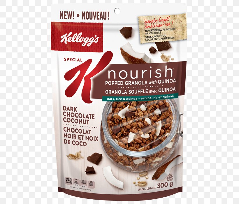 Breakfast Cereal Granola Special K Chocolate Kellogg's, PNG, 700x700px, Breakfast Cereal, Blueberry, Chocolate, Coconut, Dark Chocolate Download Free