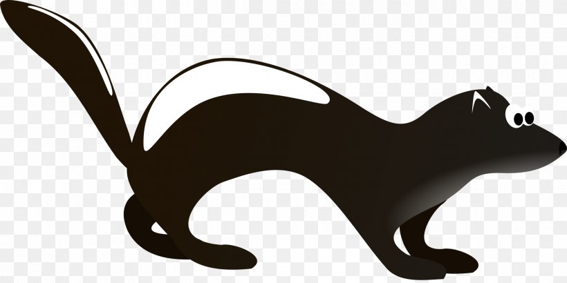 Ferret Skunk Clip Art, PNG, 2400x1200px, Ferret, Black, Black And White, Black Cat, Carnivoran Download Free