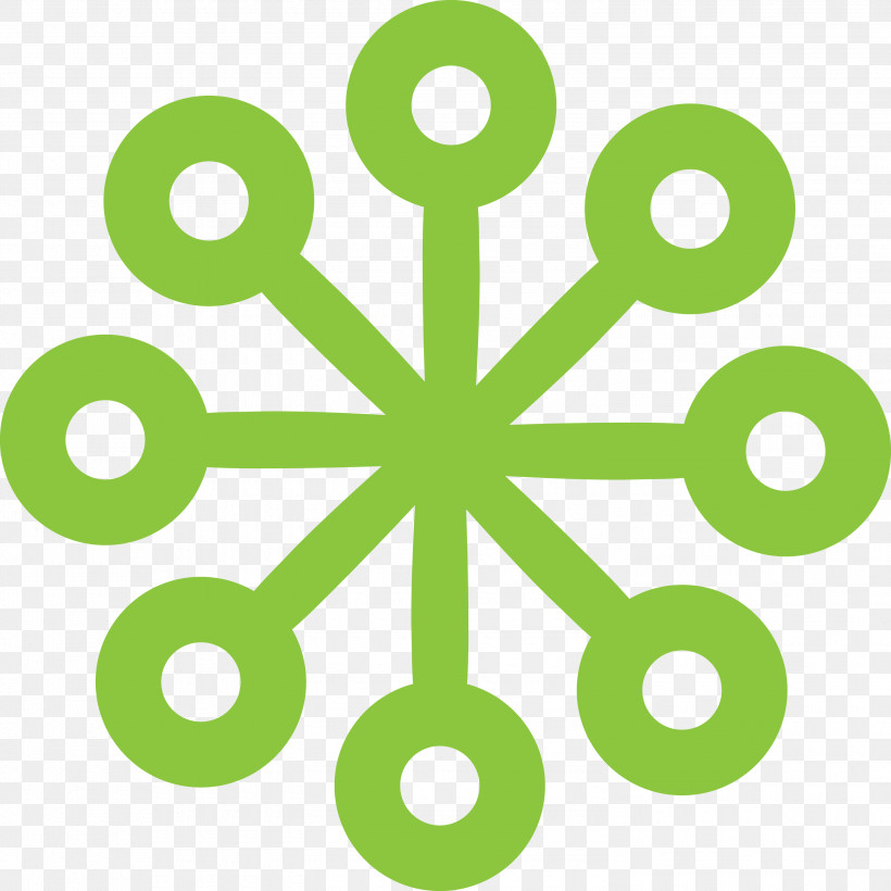 Abstract Green Snowflake, PNG, 3000x3000px, Green, Circle, Line Download Free