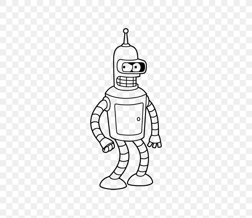 Bender Leela Philip J. Fry Planet Express Ship Drawing, PNG, 570x708px, Bender, Area, Art, Black And White, Cartoon Download Free
