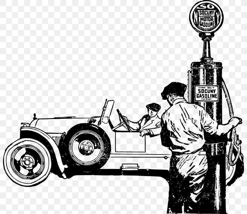 Classic Car Gasoline Clip Art, PNG, 800x712px, Car, Antique Car, Automotive Design, Automotive Tire, Black And White Download Free
