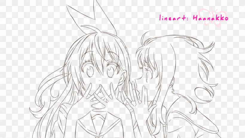 Nisekoi Line Art Work Of Art Sketch, PNG, 1024x576px, Watercolor, Cartoon, Flower, Frame, Heart Download Free