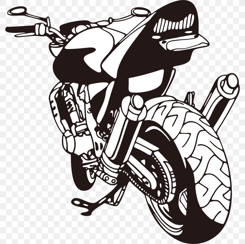 Car Motorcycle Wall Decal Sticker, PNG, 786x816px, Car, Art, Automotive Design, Bicycle, Black And White Download Free
